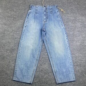 Colovos Jeans Womens 4 Blue High Rise Pleated Tapered Leg Made In USA Denim